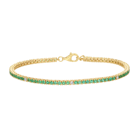 EMERALD AND DIAMOND TENNIS BRACELET💎
