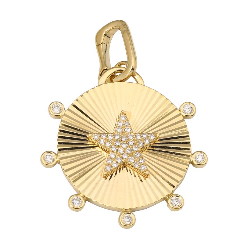 FLUTED DISC STAR NECKLACE CHARM