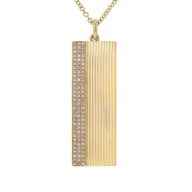 FLUTED LONG BAR SHAPPED DIAMOND NECKLACE