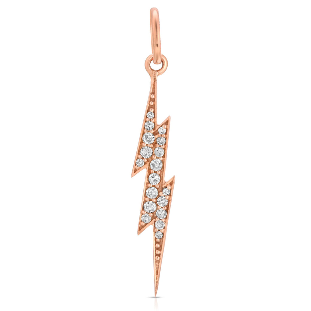 14K ROSE GOLD SMALL LIGHTNING CHARM WITH DIAMONDS