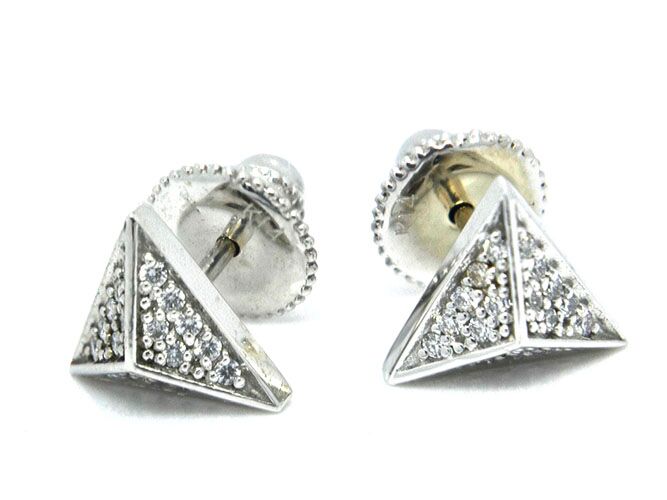 WHITE GOLD CARLY STUD EARRINGS