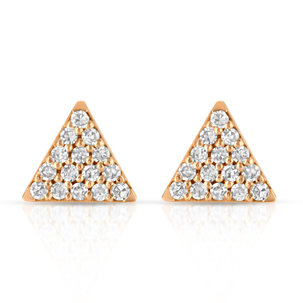 ROSE GOLD TRIANGLE STUD EARRINGS