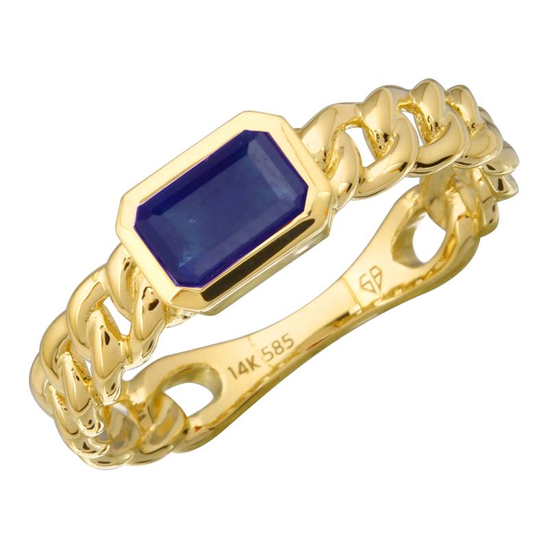 SAPPHIRE LINK RING