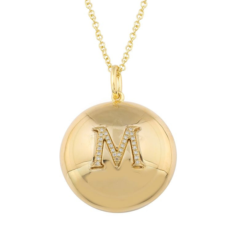 DIAMOND INITIAL LIGHT GOLD WEIGHT NECKLACE