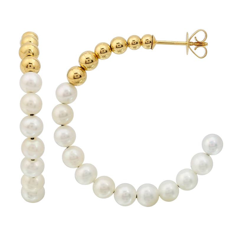 PEARL AND GOLD BALLS EARRINGS