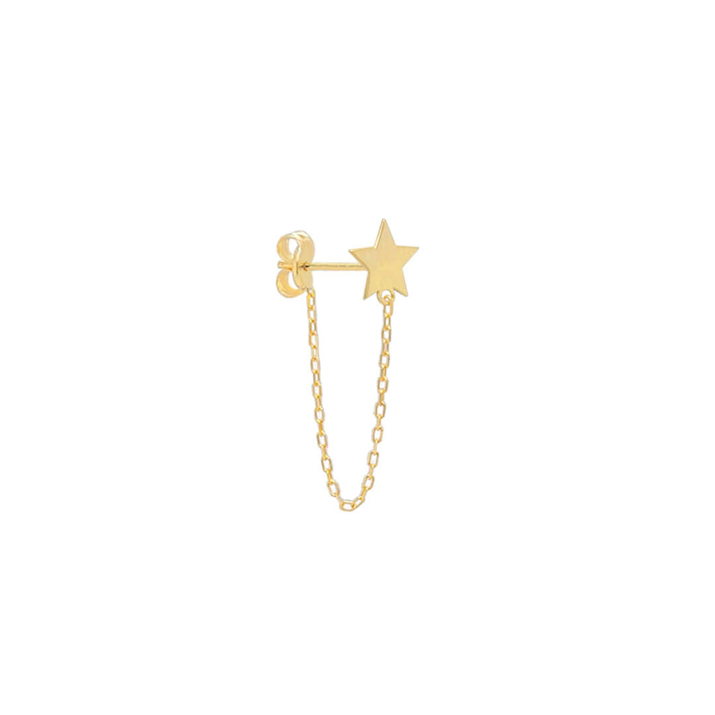 STAR STUD WITH HANGING CHAIN (SOLD AS SINGLE)