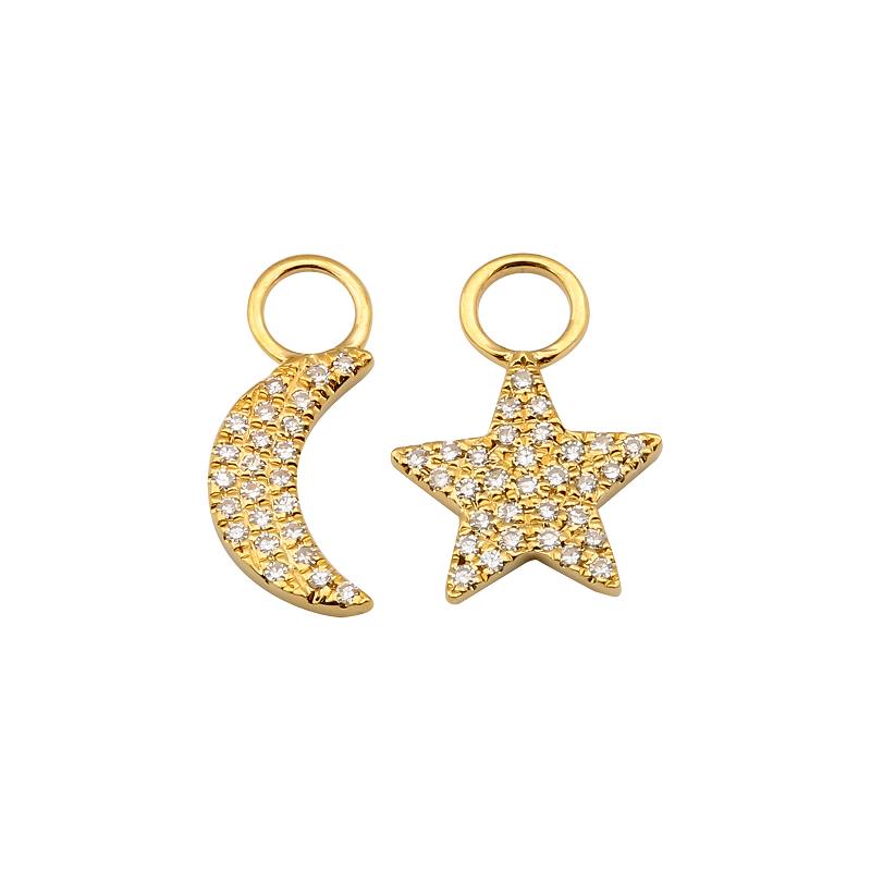 MOON AND STAR EARRING CHARMS