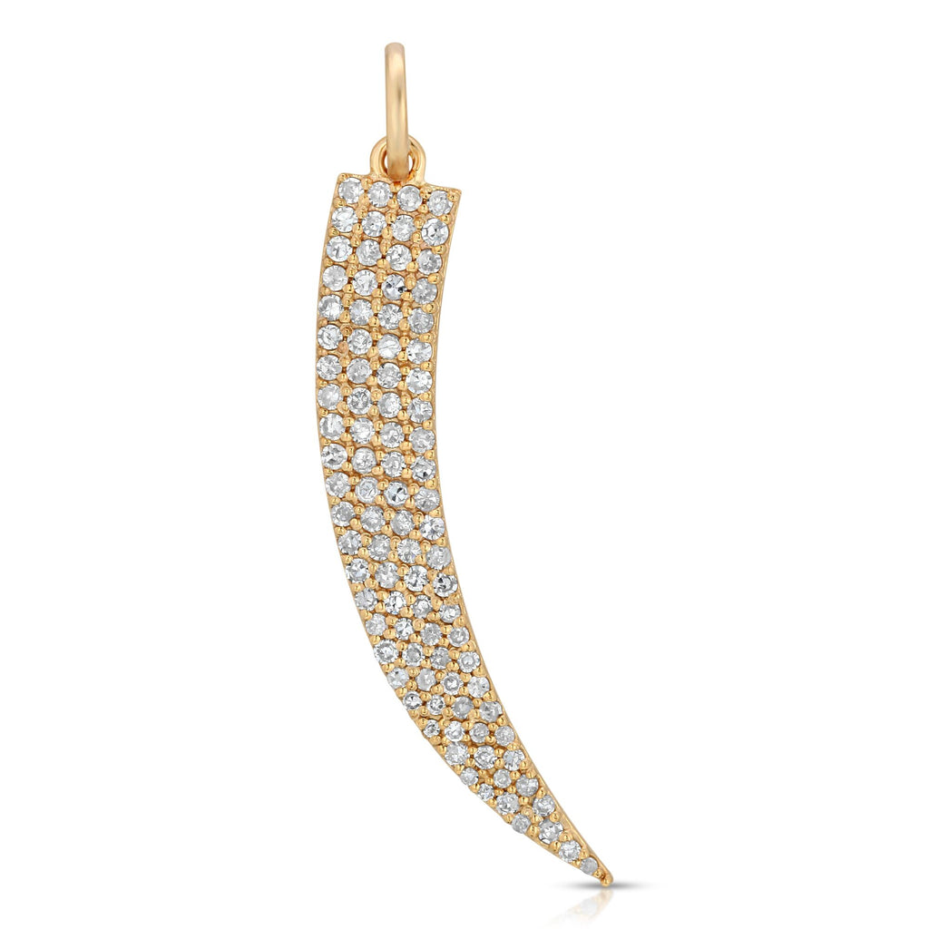 14K YELLOW GOLD HORN CHARM WITH DIAMONDS